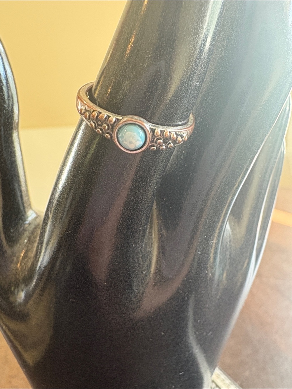 Vintage Silver Ring with Blue accent